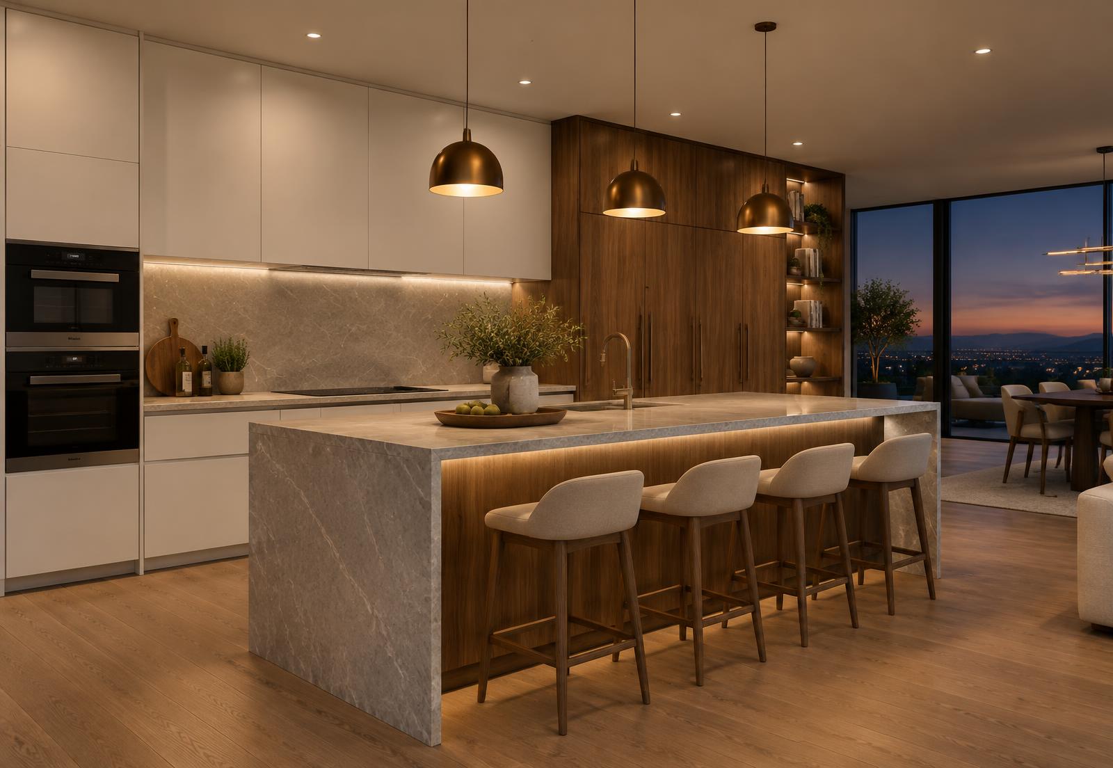 Modern fitted kitchen in the 4 bedroom terrace